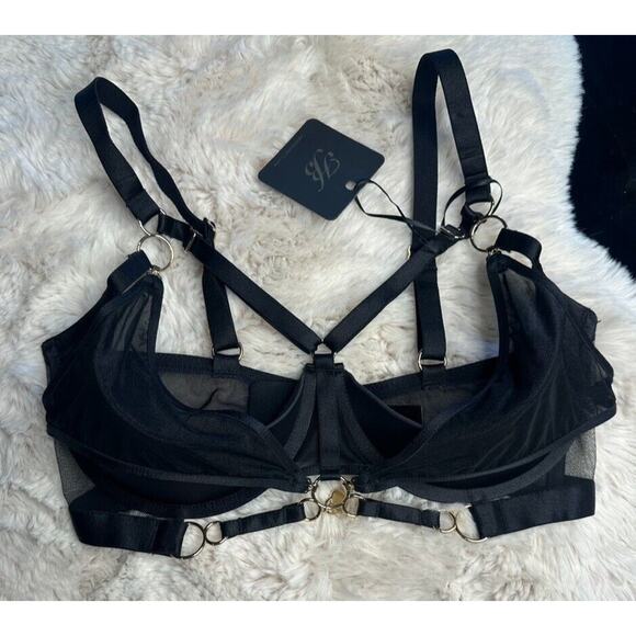Honey Birdette LEXI🖤 Black Gold Bra 32H - Picture 2 of 5